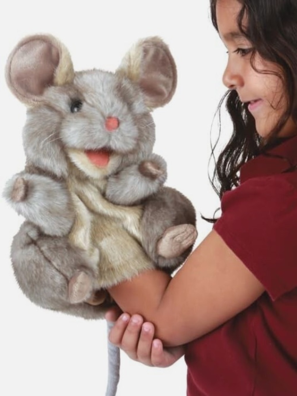 New Folkmanis Grey Mouse Puppet Plush Stuffed Animal Storytelling Animation